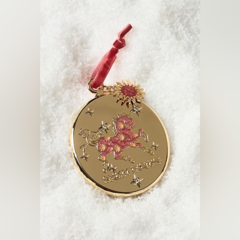 Anthropologie Lou Benesch Zodiac Ornament Gold Plated "Sagittarius" NWT